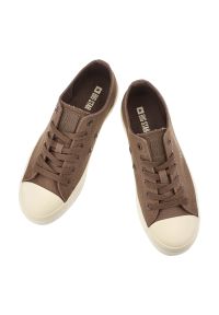 Big-Star - Trampki damskie Big Star, cholewka z materiału tekstylnego klasyczne sznurowanie zaokrąglony gumowy nosek, brązowe, TT274123. Zapięcie: sznurówki. Kolor: brązowy. Materiał: materiał, guma. Szerokość cholewki: normalna. Styl: klasyczny #6