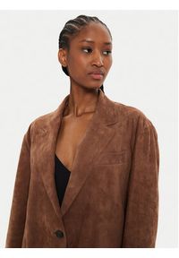 Weekend Max Mara Kurtka skórzana Oggi 2425446021 Brązowy Regular Fit. Kolor: brązowy. Materiał: skóra #5
