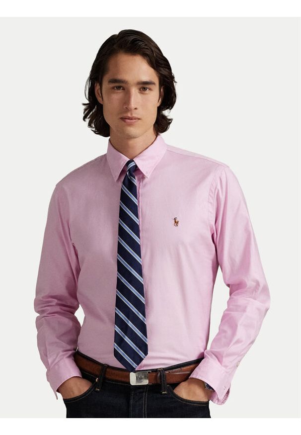 Polo Ralph Lauren Koszula 710P06688003 Różowy Custom Fit. Typ kołnierza: polo. Kolor: różowy. Materiał: bawełna