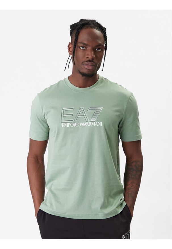 EA7 Emporio Armani T-Shirt 7M001307 AF10375 U7243 Zielony Regular Fit. Kolor: zielony. Materiał: bawełna