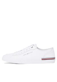 TOMMY HILFIGER - Tommy Hilfiger Sneakersy Corporate Vulc Leather FM0FM04953 Biały. Kolor: biały