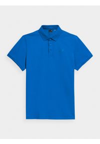 4f - Koszulka polo regular męska. Okazja: na co dzień. Typ kołnierza: polo. Kolor: niebieski. Materiał: materiał, dzianina. Styl: casual #1