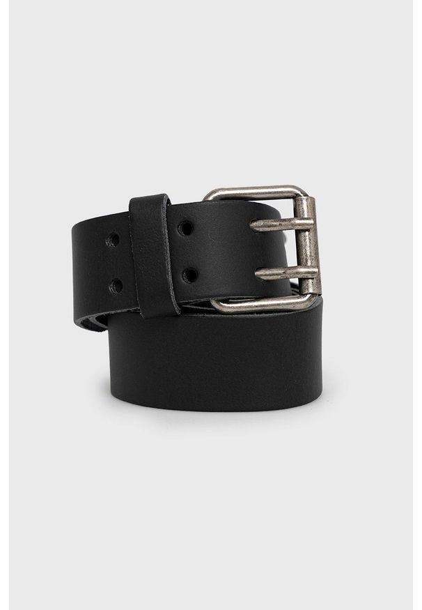 Jack & Jones Pasek skórzany męski kolor czarny. Kolor: czarny. Materiał: skóra