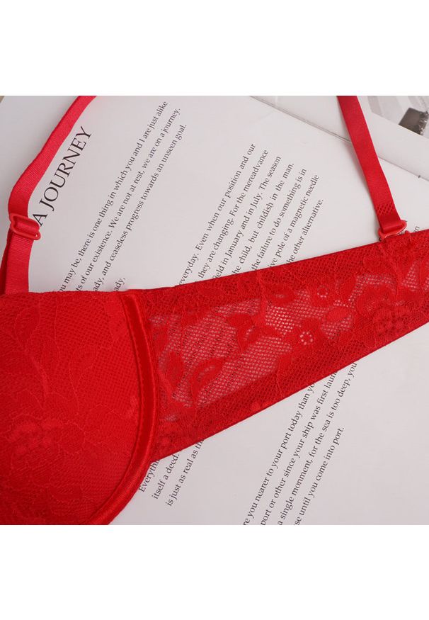 Intica - Biustonosz push-up regulowany z majtkami komplet modelujący Starlin. Kolor: czerwony. Materiał: materiał