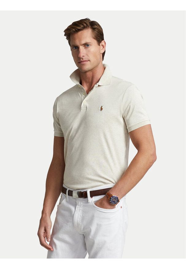 Polo Ralph Lauren Polo 710713130002 Écru Custom Slim Fit. Typ kołnierza: polo. Materiał: bawełna