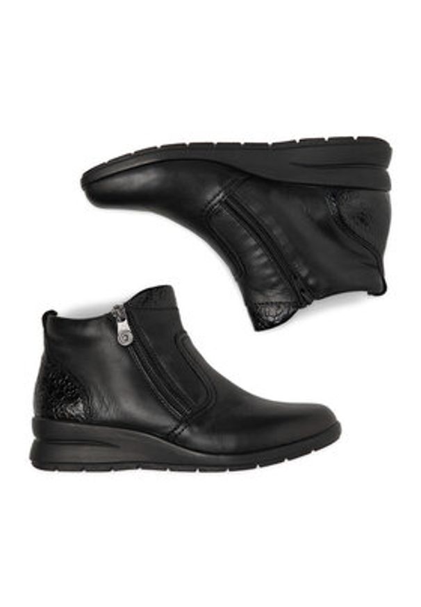 Rieker Botki L4861-00 Czarny. Kolor: czarny. Materiał: skóra