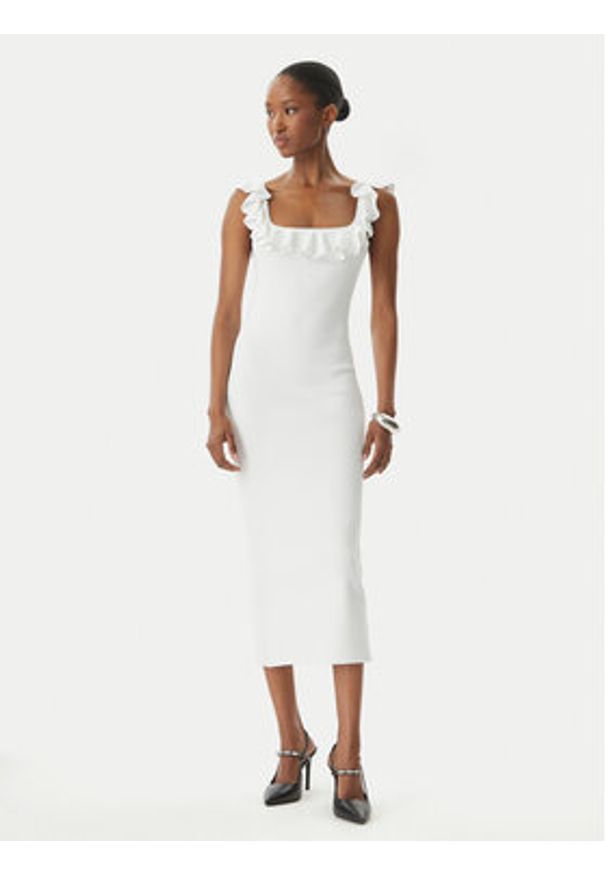 MICHAEL Michael Kors Sukienka codzienna MS683CG33D Biały Slim Fit. Okazja: na co dzień. Kolor: biały. Materiał: wiskoza. Typ sukienki: proste. Styl: casual