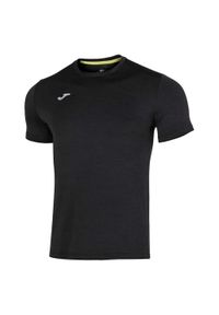 Joma - Męska Koszulka Z Krótkim Rękawem Running Night. Kolor: czarny. Długość rękawa: krótki rękaw. Długość: krótkie. Sport: bieganie
