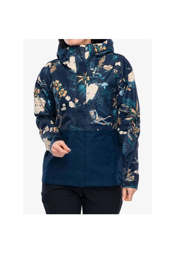 columbia - Kurtka przeciwdeszczowa damska Columbia Hikebound Printed Jacket. Kolor: niebieski