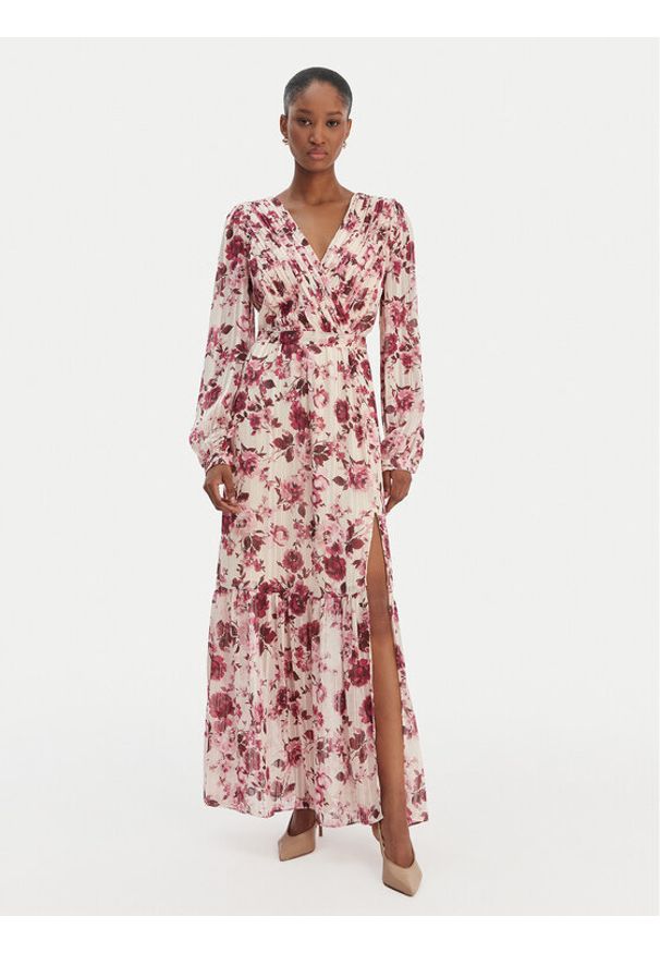 Guess Sukienka wieczorowa W6RK39 WJ712 Écru Regular Fit. Materiał: syntetyk. Styl: wizytowy