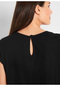 bonprix - Kombinezon z miękkiej mieszanki wiskozy. Kolor: czarny. Materiał: wiskoza, materiał. Długość: do kolan #3