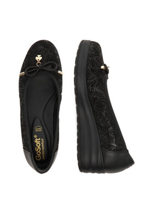 Go Soft Baleriny CEO-WI16-3243-02 Czarny. Kolor: czarny. Materiał: materiał