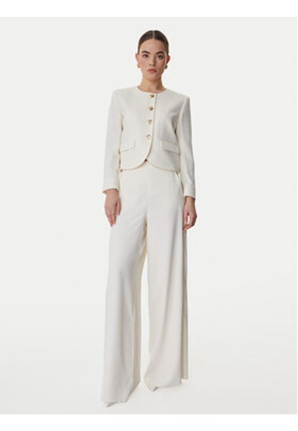 Marella Spodnie palazzo Campo 2613131043 Écru Wide Leg. Materiał: syntetyk
