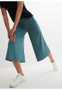 bonprix - Spodnie culotte, długość do łydki. Kolor: zielony. Materiał: materiał. Styl: sportowy, klasyczny