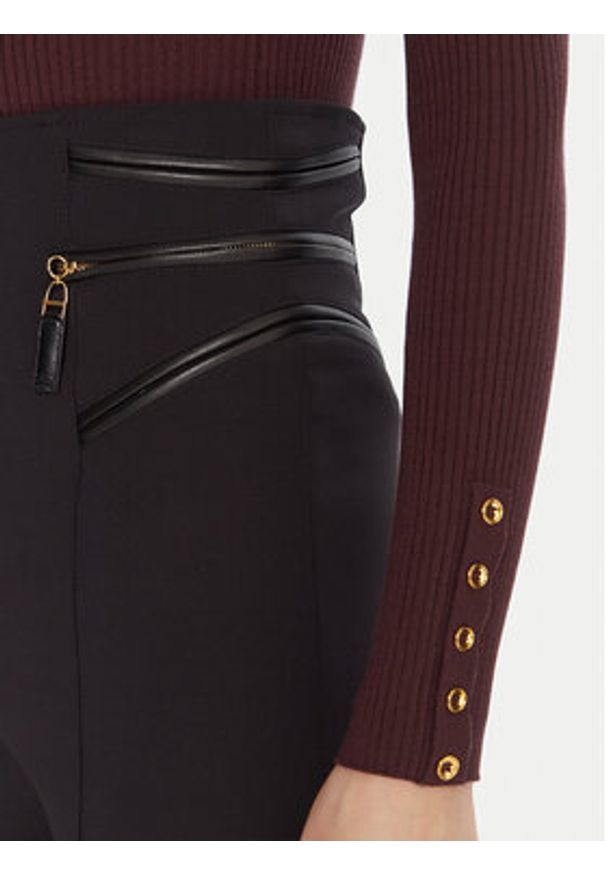 Elisabetta Franchi Spodnie materiałowe PA-119-56E2-V440spodnie Czarny Regular Fit. Kolor: czarny. Materiał: syntetyk