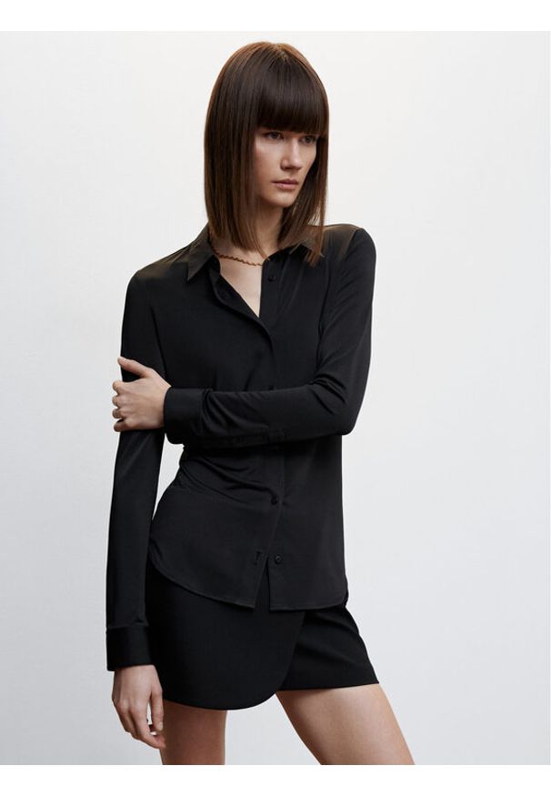 mango - Koszula Mango. Kolor: czarny. Materiał: syntetyk