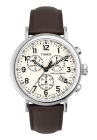Timex zegarek TW2V27600 Standard męski kolor brązowy. Kolor: brązowy. Materiał: materiał, skóra