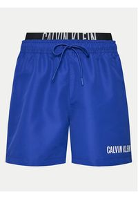 Calvin Klein Swimwear Szorty kąpielowe KM0KM00992 Granatowy Regular Fit. Kolor: niebieski. Materiał: syntetyk #4