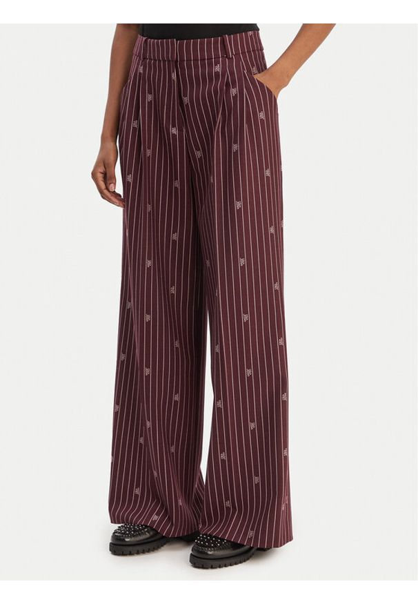 Hugo - HUGO Spodnie materiałowe Haviri 50554419 Bordowy Relaxed Fit. Kolor: czerwony. Materiał: syntetyk