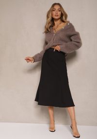 Renee - Czarna Casualowa Rozkloszowana Spódnica Dorilena. Okazja: na co dzień. Kolor: czarny. Styl: casual