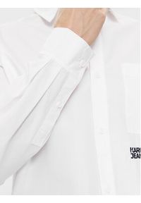 Karl Lagerfeld Jeans Koszula 240D1601 Biały Slim Fit. Kolor: biały. Materiał: bawełna