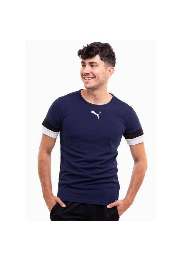 Puma - Koszulka piłkarska męska PUMA teamRISE Jersey. Kolor: czarny, niebieski, wielokolorowy. Materiał: jersey, poliester. Sport: piłka nożna