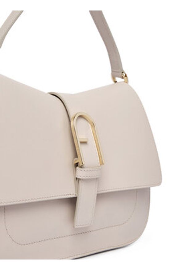 Furla Torebka Flow M WB00996 BX2045 BG 4556S Écru. Kolor: kremowy. Materiał: skórzane