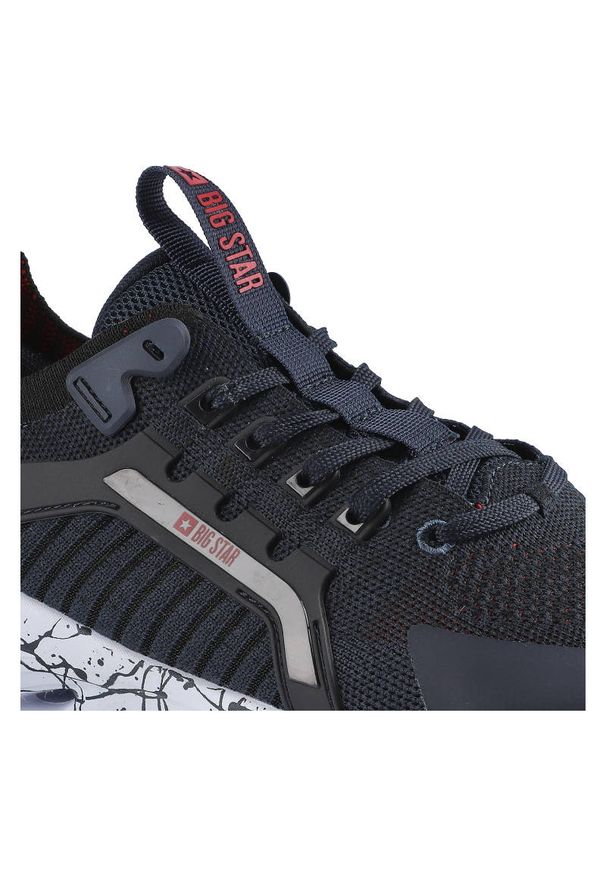 Big-Star - Granatowe Sneakersy Big Star Męskie Modne Buty. Okazja: na co dzień. Kolor: niebieski. Materiał: materiał. Szerokość cholewki: normalna. Sport: fitness