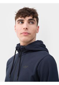 4f - 4F Bluza dresowa rozpinana z kapturem męska S. Okazja: na co dzień. Typ kołnierza: kaptur. Kolor: niebieski. Materiał: dresówka. Styl: casual