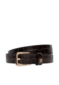 TOMMY HILFIGER - Pasek Damski Tommy Hilfiger. Kolor: brązowy