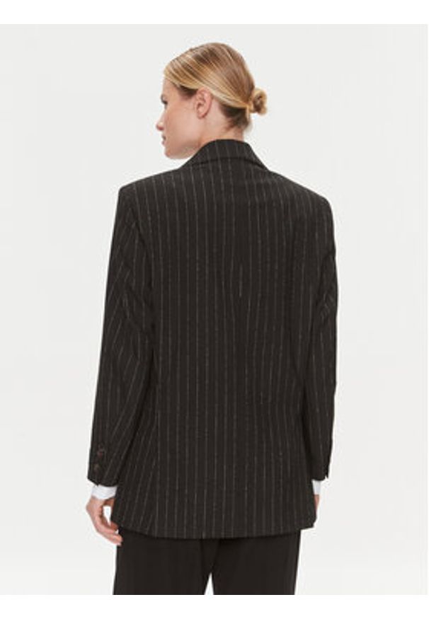 TOMMY HILFIGER - Tommy Hilfiger Marynarka Oversized Prep Pinstripe Blazer WW0WW40498 Czarny Regular Fit. Kolor: czarny. Materiał: syntetyk
