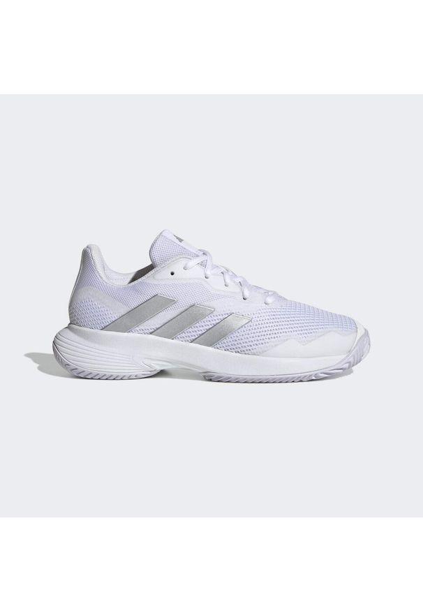 Adidas - Buty do tenisa damskie adidas Courtjam Control. Kolor: biały, wielokolorowy, szary. Materiał: materiał. Sport: tenis