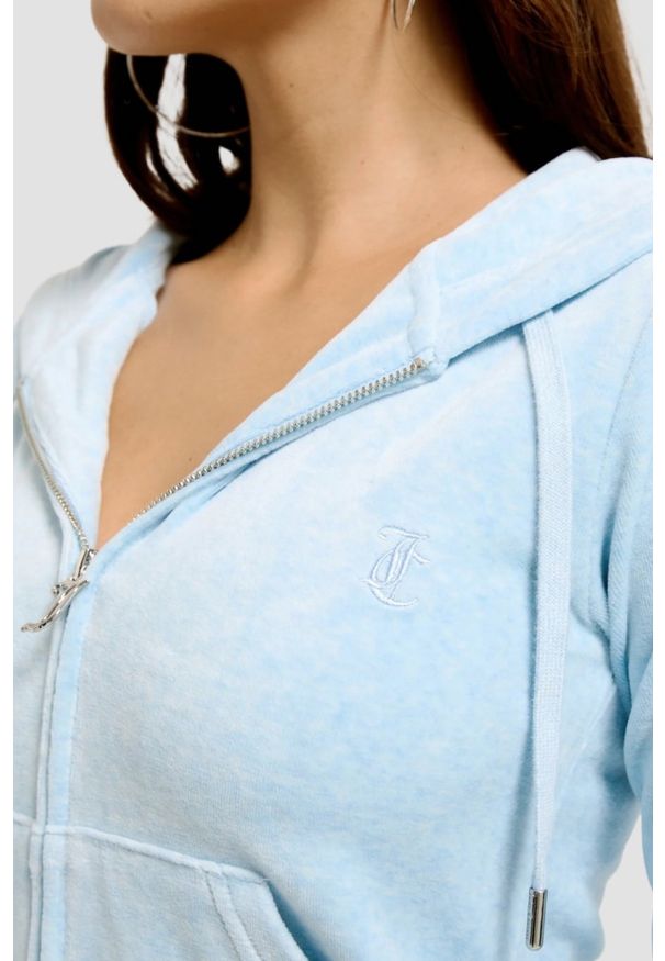 Juicy Couture - JUICY COUTURE Błękitna damska bluza Robertson Hoodie. Kolor: niebieski