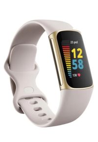 Opaska sportowa Fitbit by Google Charge 5 biało-złoty. Kolor: biały, złoty, wielokolorowy. Styl: sportowy #1