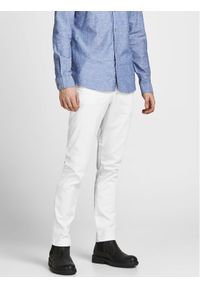 Jack & Jones - Jack&Jones Chinosy Marco 12150148 Biały Slim Fit. Kolor: biały. Materiał: bawełna