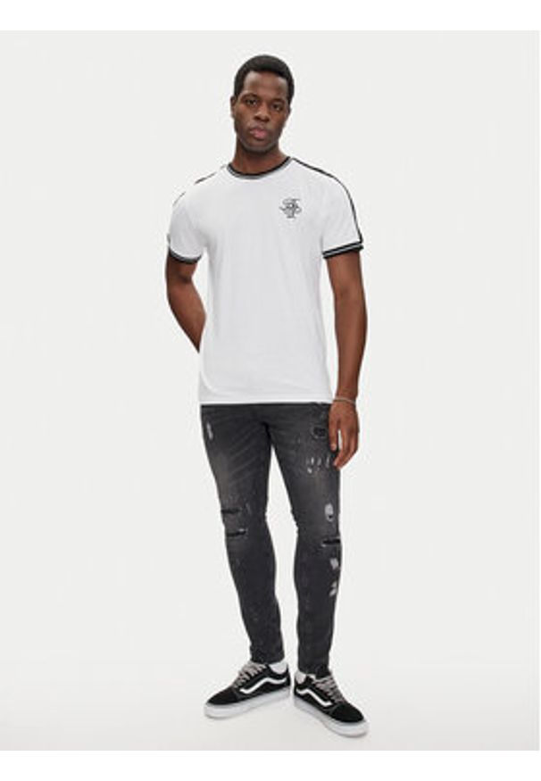Brave Soul T-Shirt MTS-568PALMER Biały Regular Fit. Kolor: biały. Materiał: bawełna
