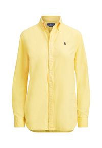 Ralph Lauren - RALPH LAUREN - Koszula Relaxed Fit. Typ kołnierza: polo. Kolor: żółty. Materiał: materiał. Długość rękawa: długi rękaw. Długość: długie. Wzór: haft, kolorowy #6