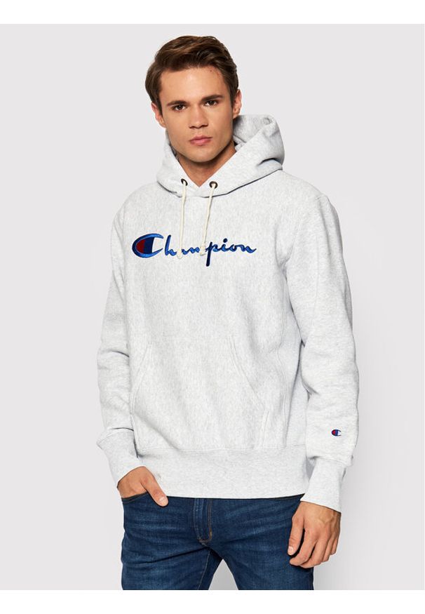 Champion Bluza Script Logo 216499 Szary Regular Fit. Kolor: szary. Materiał: bawełna