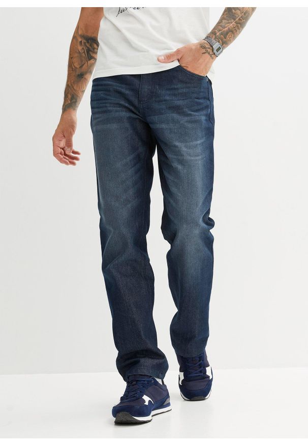bonprix - Dżinsy Classic Fit Straight. Stan: podwyższony. Kolor: niebieski