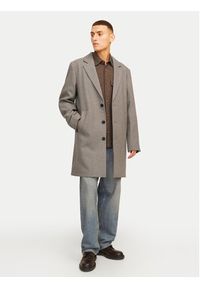 Jack & Jones - Jack&Jones Płaszcz wełniany Harris 12263845 Beżowy Regular Fit. Kolor: beżowy. Materiał: syntetyk