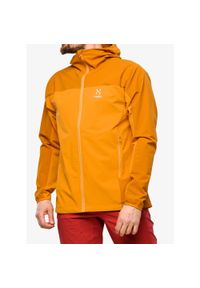 Haglöfs - Kurtka softshell męska Haglofs Moran Softshell Hood. Kolor: pomarańczowy. Materiał: softshell. Sport: turystyka piesza