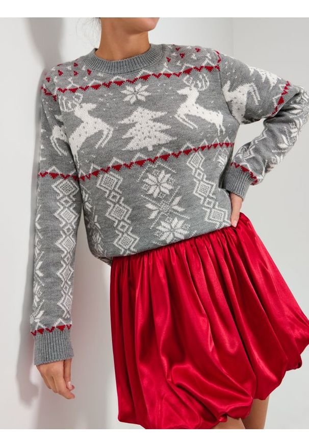 Sinsay - Sweter świąteczny - szary. Kolor: szary. Styl: wizytowy
