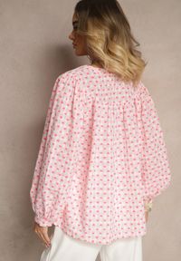 Renee - Różowa Bawełniana Koszula w Kratkę Vichy i Serduszka Halorwena. Okazja: na co dzień. Kolor: różowy. Materiał: bawełna. Wzór: kratka. Styl: elegancki, casual