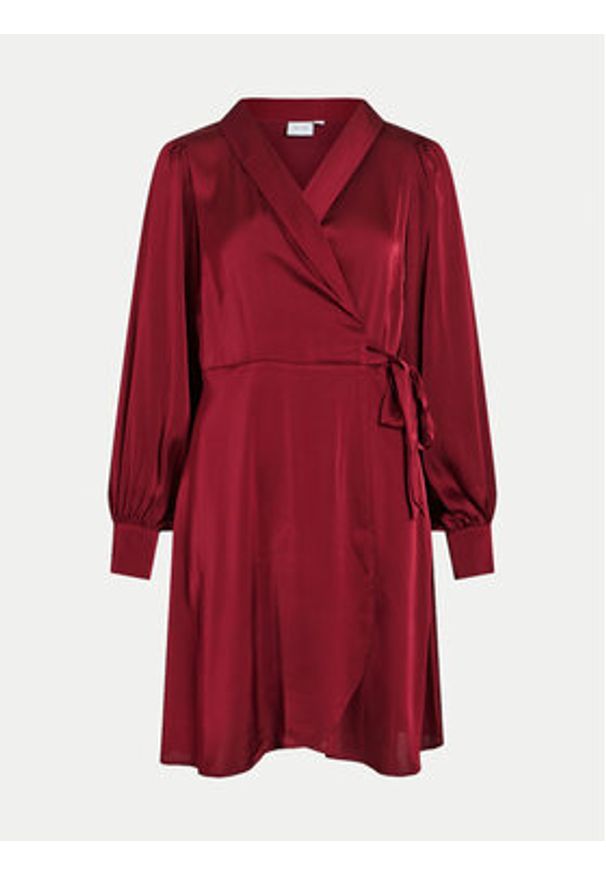 Vila Sukienka koktajlowa Enna 14084510 Bordowy Regular Fit. Kolor: czerwony. Materiał: syntetyk. Styl: wizytowy