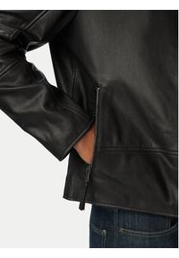 Hugo - HUGO Kurtka skórzana Likos 50564039 Czarny Slim Fit. Kolor: czarny. Materiał: skóra #3