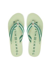 TOMMY HILFIGER - Tommy Hilfiger Japonki Th Webbing Summer Sandal FW0FW09193 Zielony. Kolor: zielony. Materiał: materiał #1