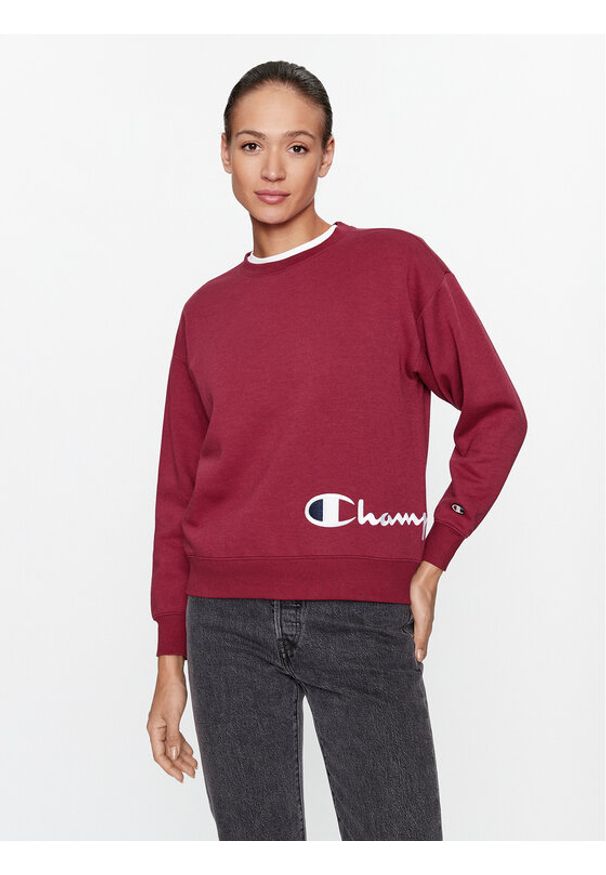 Champion Bluza Crewneck Sweatshirt 116587 Bordowy Regular Fit. Kolor: czerwony. Materiał: syntetyk, bawełna