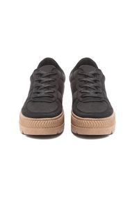Born2be - Czarne Sneakersy na Grubej Podeszwie z Tłoczeniami Try to Forget. Okazja: na spacer, na co dzień. Kolor: czarny. Materiał: dzianina, jeans. Sport: turystyka piesza #4