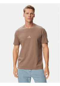 Adidas - adidas T-Shirt Kit Small Logo KX1281 Beżowy Regular Fit. Kolor: beżowy. Materiał: bawełna #1