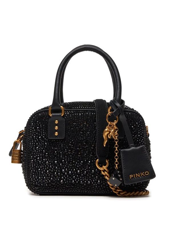 Pinko Torebka Bowling Bag Mini PE 24 PLTT 102791 A1KO Czarny. Kolor: czarny. Materiał: skórzane, zamszowe